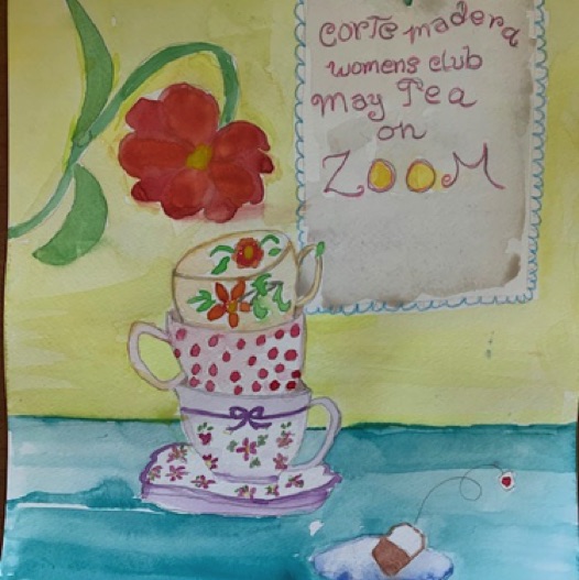 Suzi Beatie's watercolor announcing our annual Spring Tea